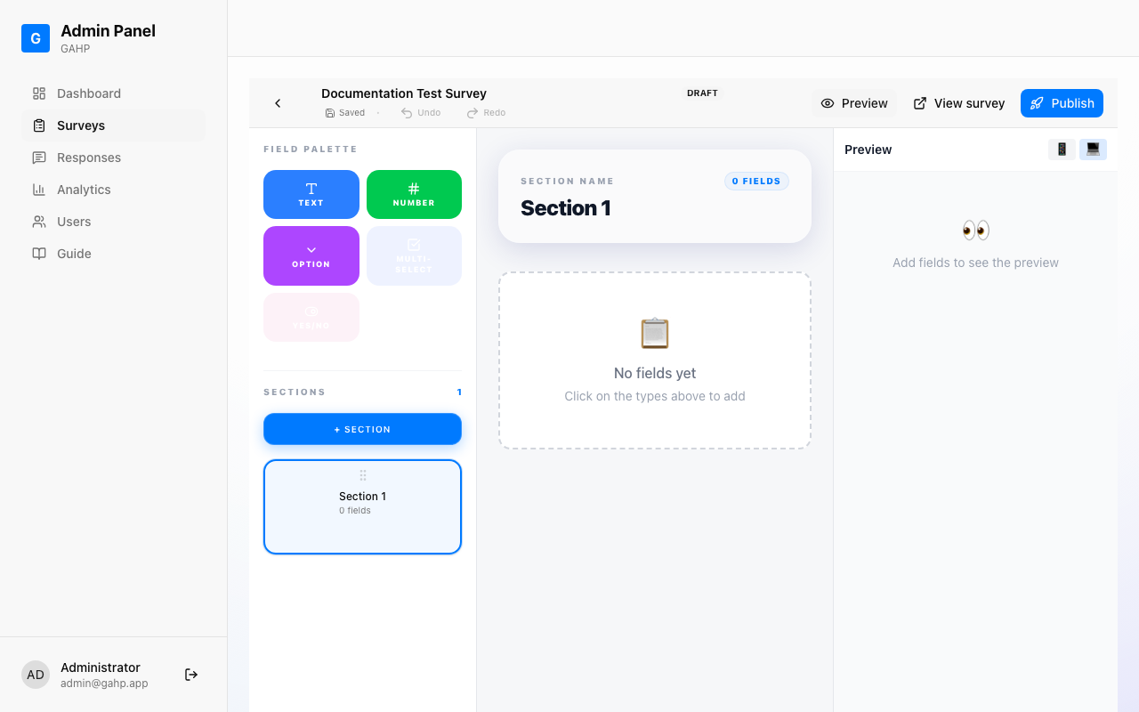 Editor with sections